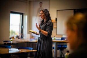 De workshop met collega Anja.,